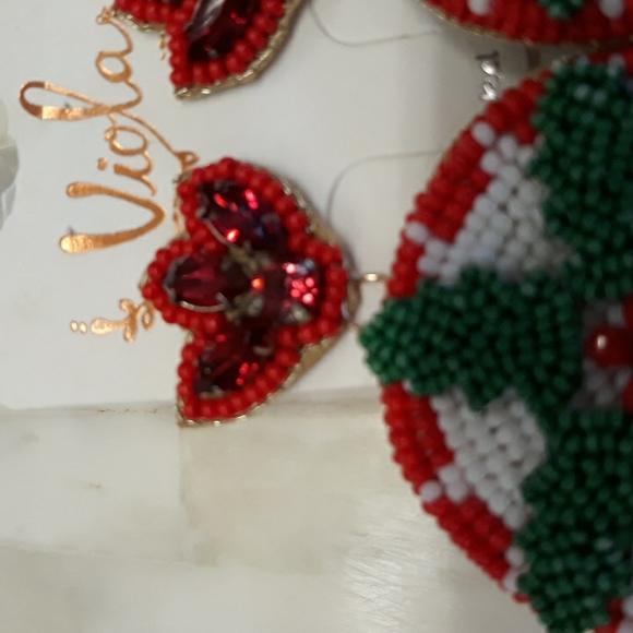 Christmas Seed Bead Earrings NEW - Picture 4 of 8